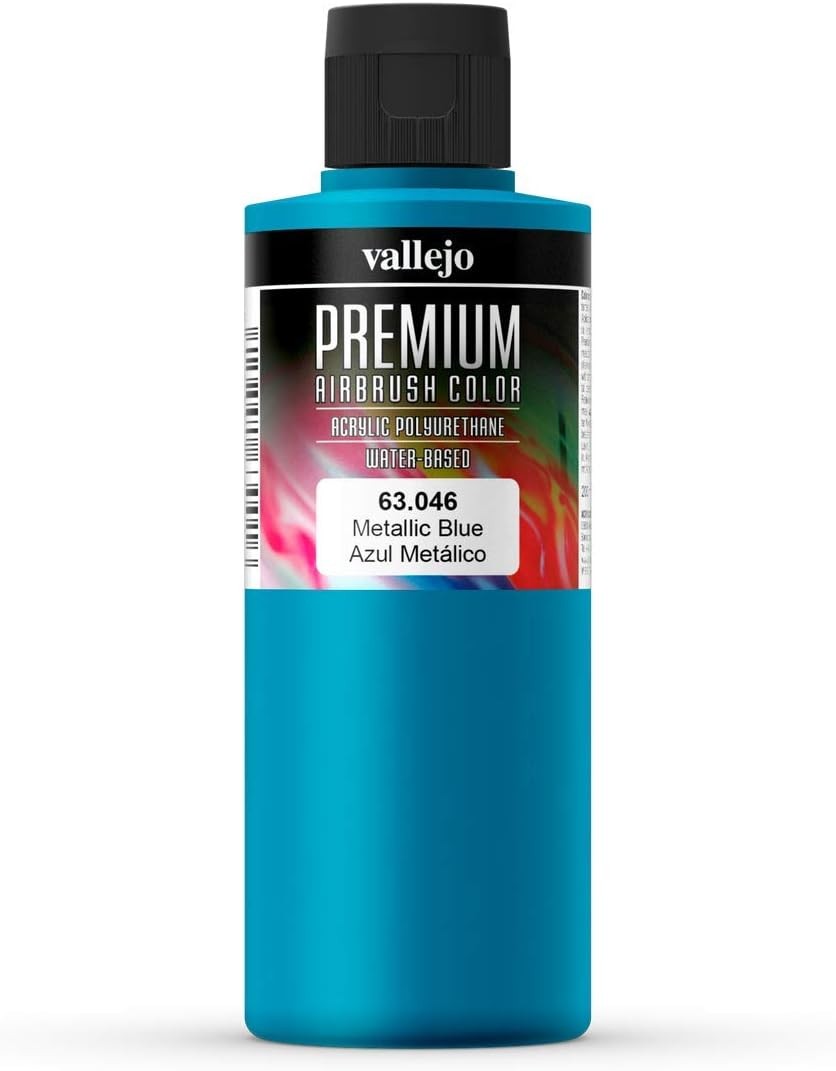 Vallejo Premium Airbrush Paint, Metallic Blue, 200 Ml