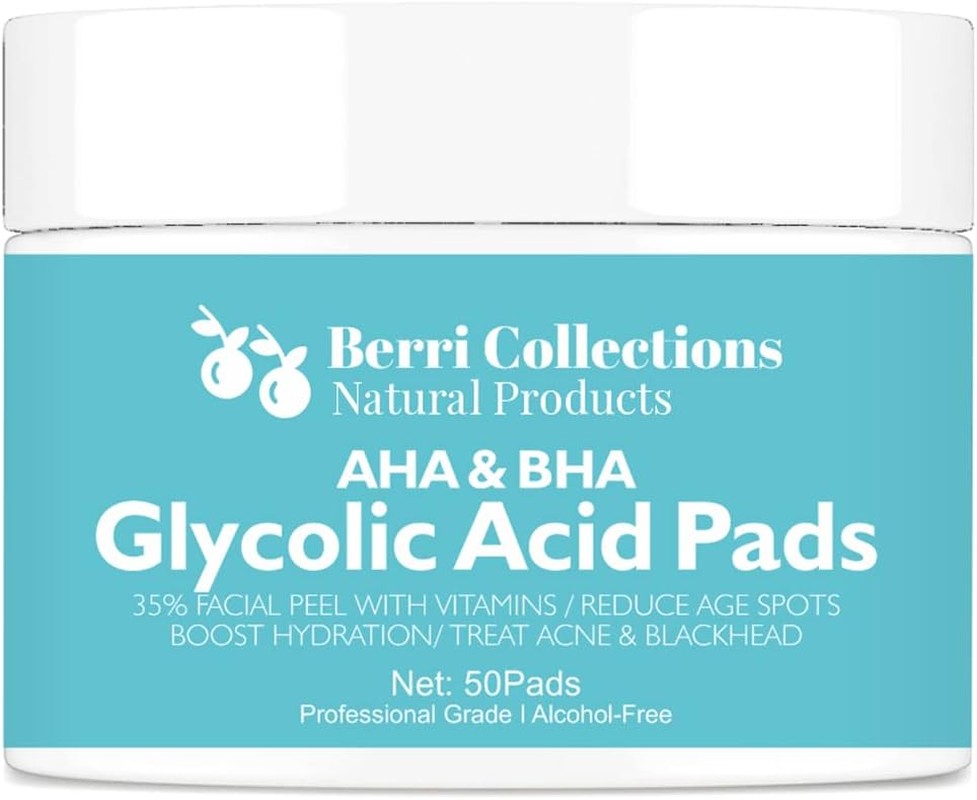 Premium Glycolic Acid Peel Pads 35% AHA for Dark Spots, Acne Scars, Skin Texture Improvement, anti Aging- Reduce Age-Spots with Vitamin B5, Vitamin C, Vitamin E, Exfoliating Pads for Face – 50 Count