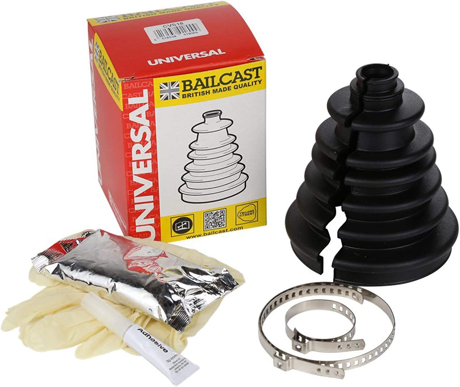 Bailcast CVS18 Universal Split Constant Velocity Joint Gaiter Boot Replacement Kit, Black