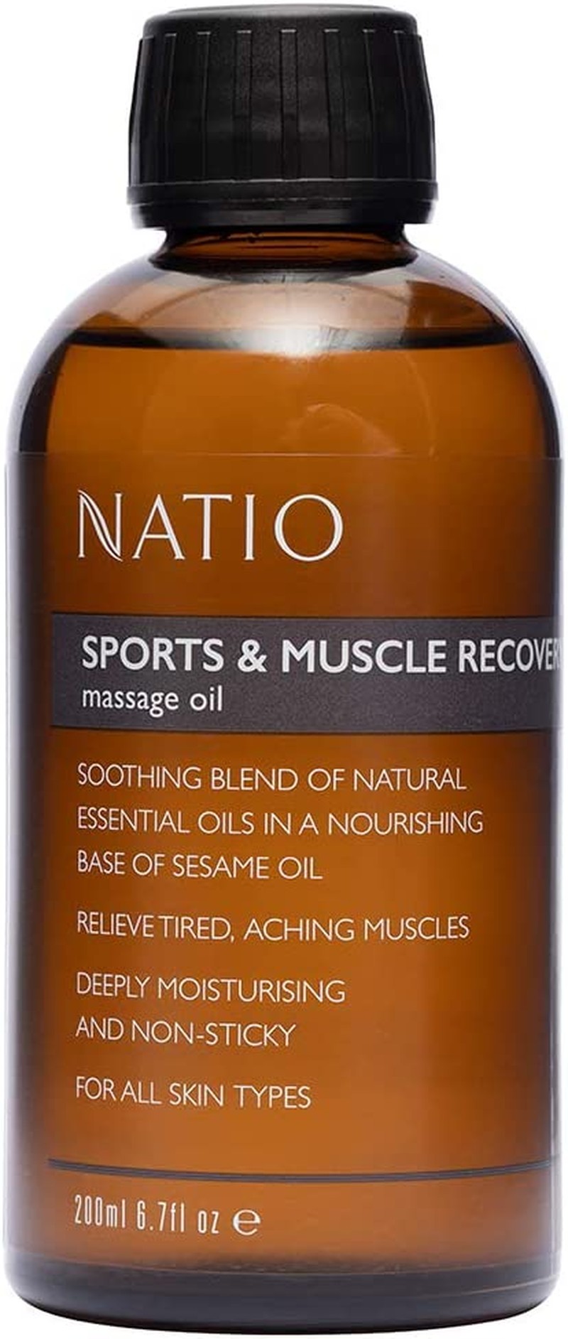 Natio Sports & Muscle Recovery Massage Oil, 200 Ml