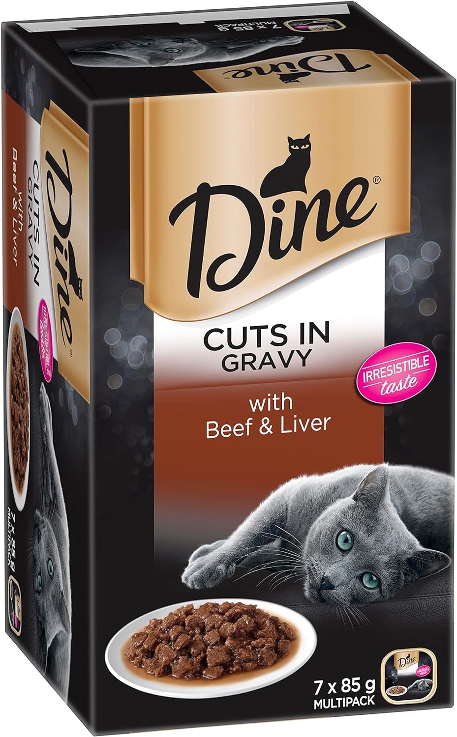 DINE Classic Collection Cuts in Gravy with Beef & Liver, Wet Cat Good, 85G (Pack of 42)