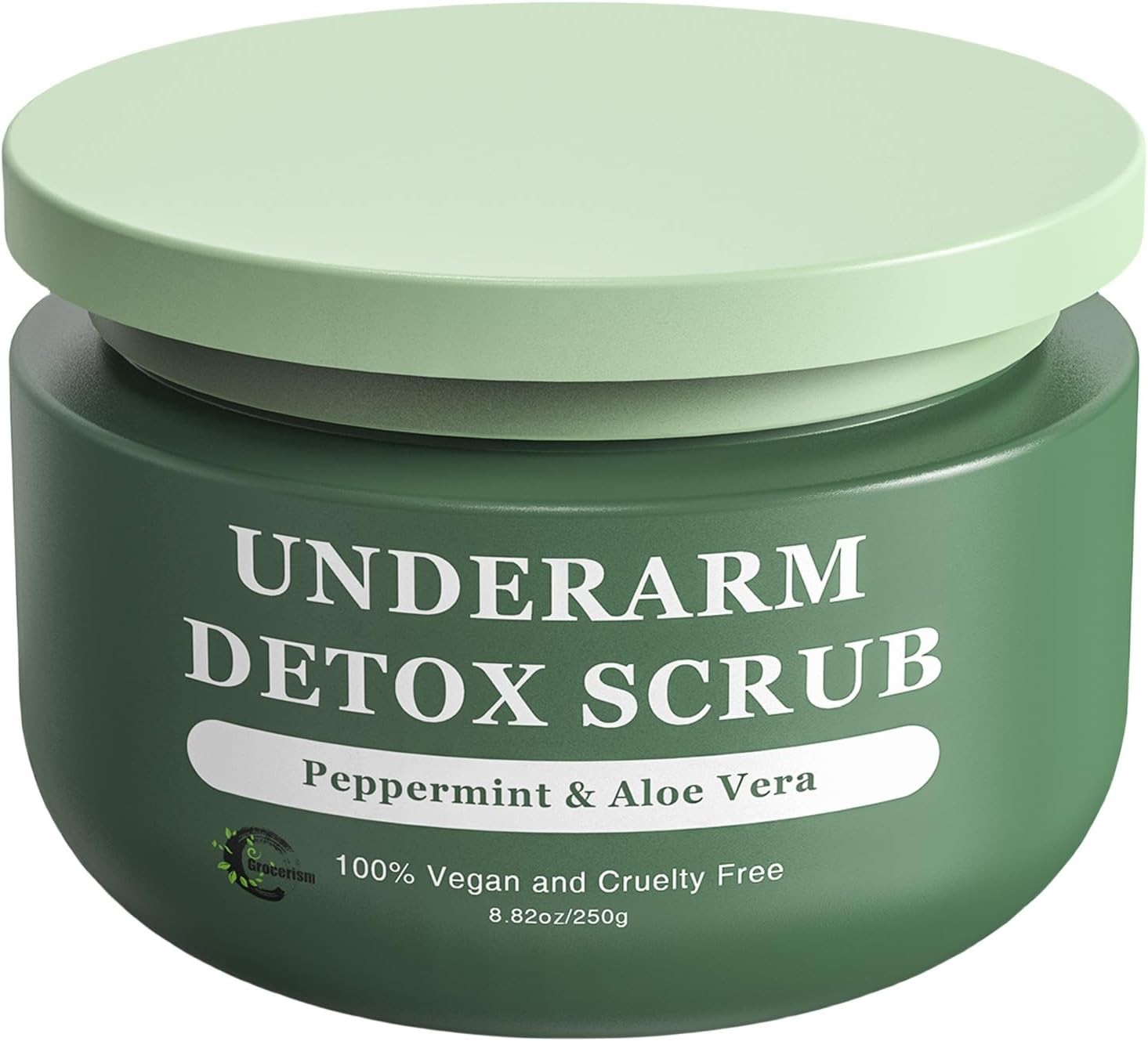 Armpit Detox and Body Scrub 8.8Oz || with Peppermint and Aloe Vera for Odors Removing, Exfoliating, Moisturizing, Smoothen and Tighten, Also Underarm Detox for Legs, Knee, Feet, Arms and Hands