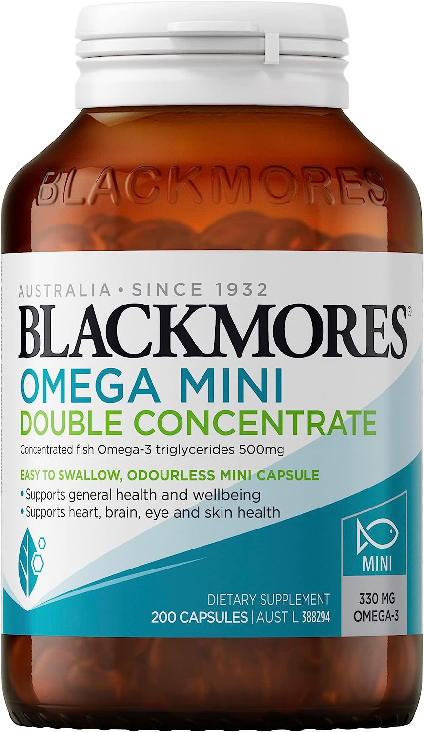 Blackmores Omega Mini Double Concentrate Fish Oil 200 Capsules