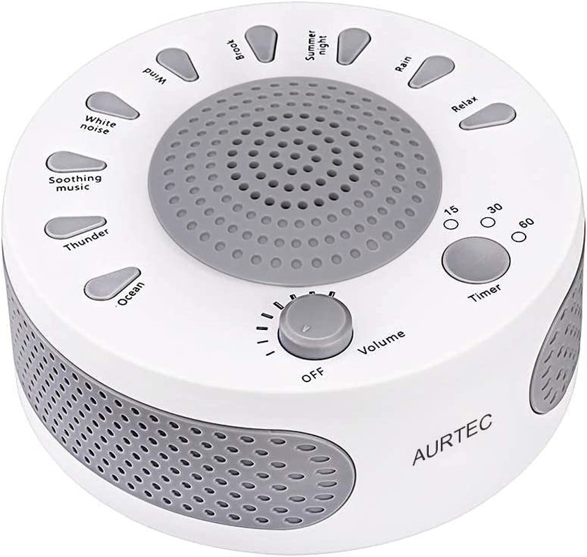 Sleep White Noise Machine, 9 Soothing Natural Sounds Therapy for Insomnia, Sleeping Trouble, Seniors, Office Break Etc.Rest Easily with Timer Options, USB or Battery Powered-White