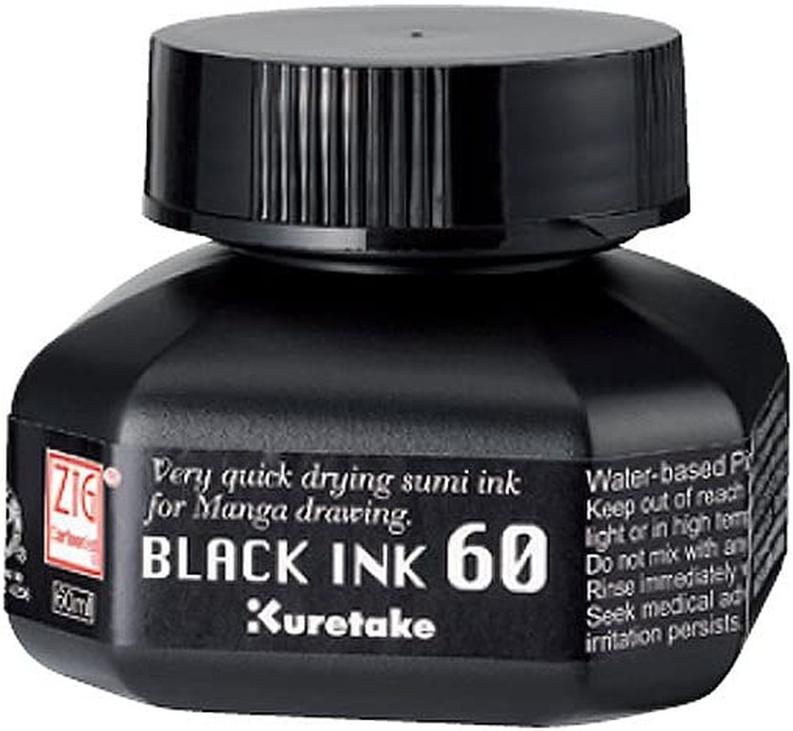 Kuretake CNCE104-6 Zig Black Ink 60 ML Drawing Ink