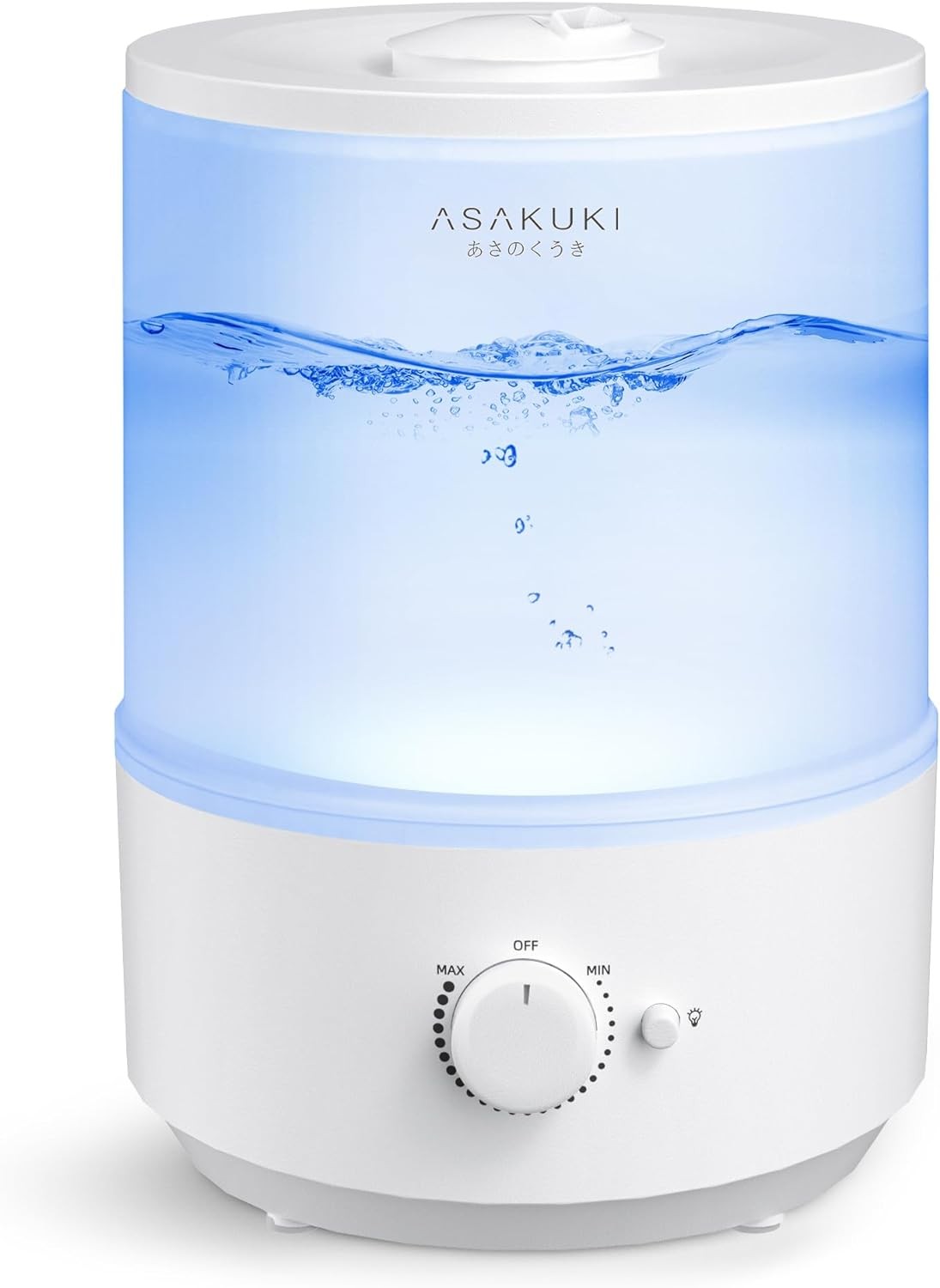 ASAKUKI Humidifier for Bedroom Large Room,3L Air Humidifier for Home & Oil Diffuser & Night Light,Top Fill Cool Mist Humidifier for Baby,Plants,23Db Whisper Quiet,Auto-Shut Off