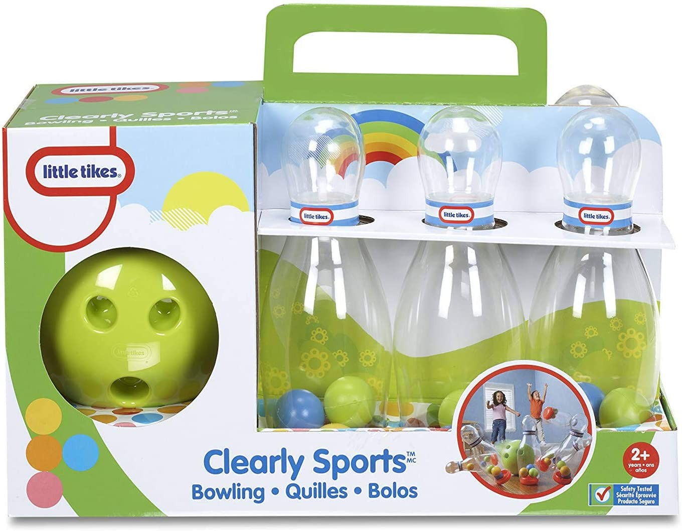 Little Tikes Clearly Sports Bowling – 7-Piece Clear Pin Set – Self-Entertaining, Teaches Coordination – Includes Junior-Sized Ball with Easy-Insert Finger Holes, for Toddlers 24 Months to 3 Years