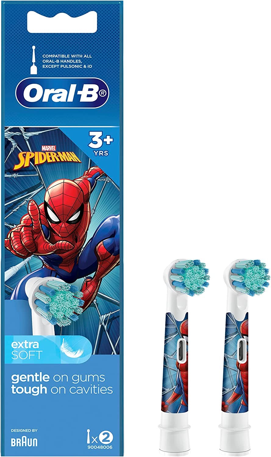 Oral-B Stages Kids Spiderman 3+ Years Toothbrush Brush Heads 2 Count