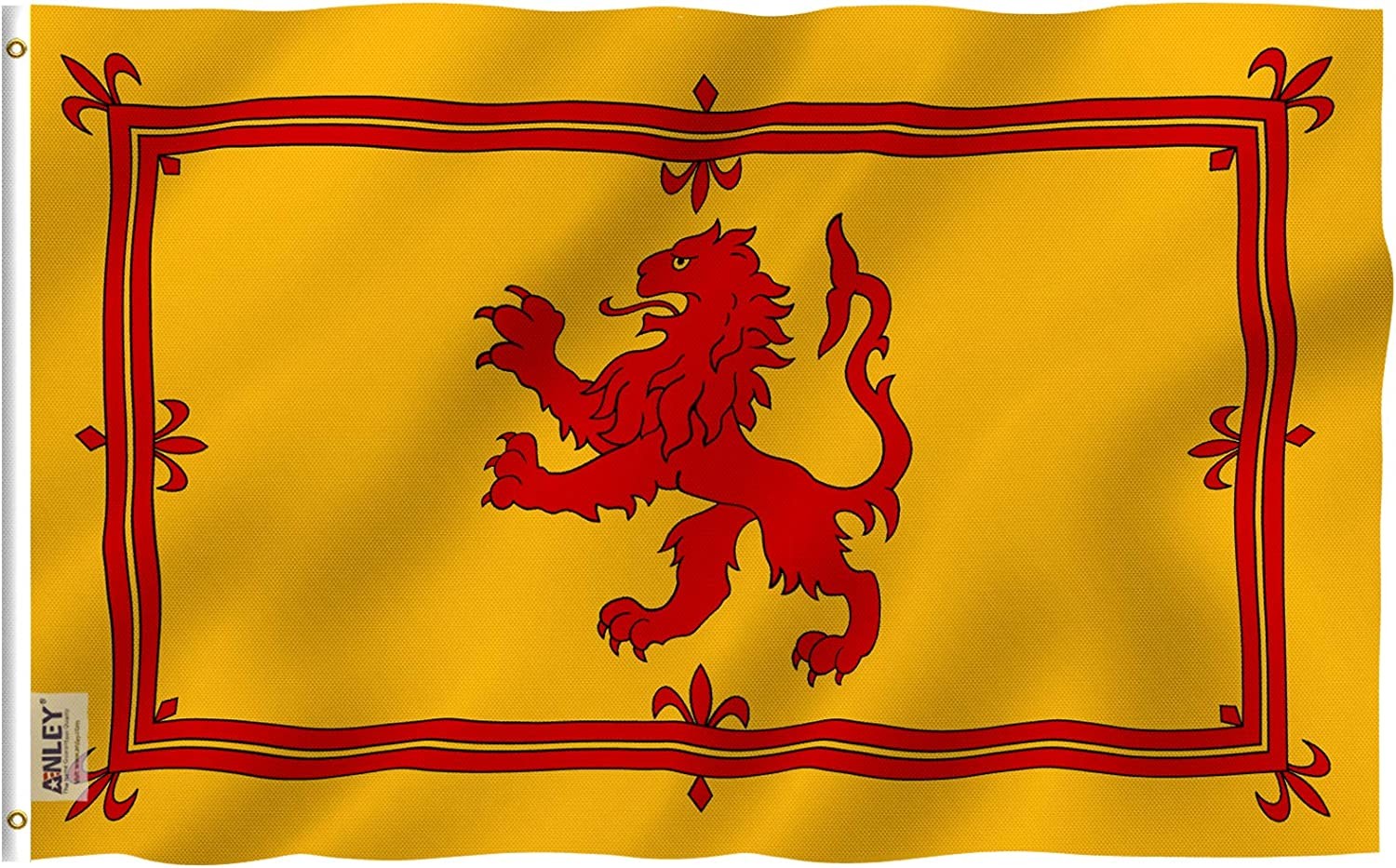 ANLEY |Fly Breeze| 3X5 Foot Scotland Rampant Lion Flag – Vivid Color and UV Fade Resistant – Canvas Header and Double Stitched – Scottish Rampant Lion Flags Polyester with Brass Grommets 3 X 5 Ft