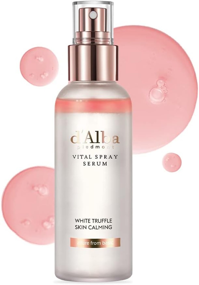 D’Alba Italian White Truffle Vital Spray Serum, Vegan Skincare, Calming and Hydrating Facial Mist with White Truffles for Red and Sensitive Skin, Glow Serum, Surfactant Free, All in One Care (100Ml)