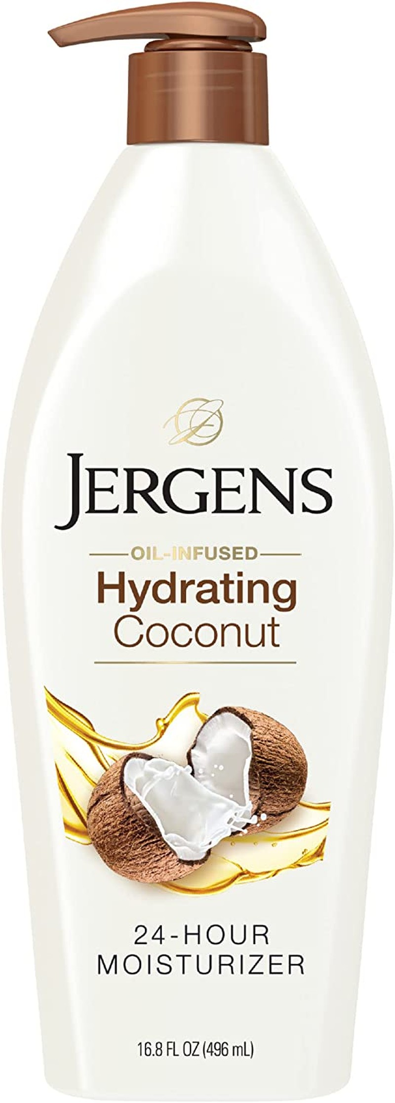 Jergens Hydrating Coconut Moisturizer for Dry Skin, 496 Ml, 16.8 Oz (21824)