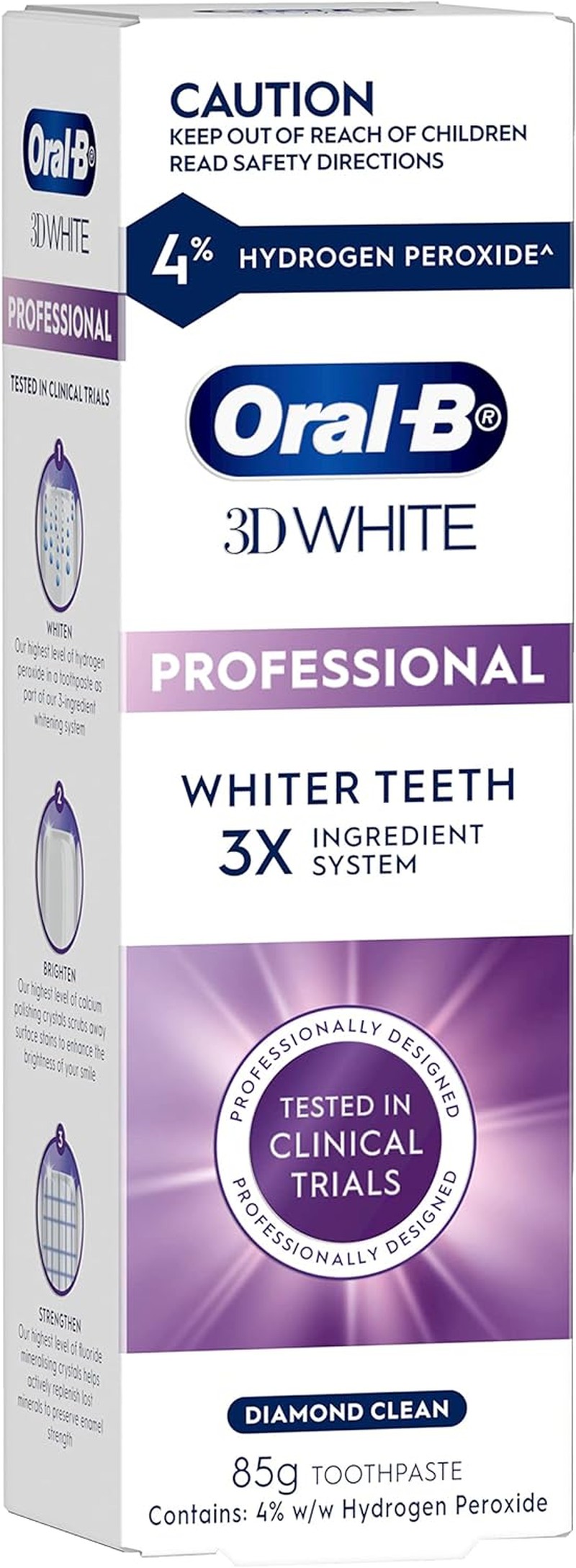 Oral-B 3D White Professional Whiter Teeth Diamond Clean 85G