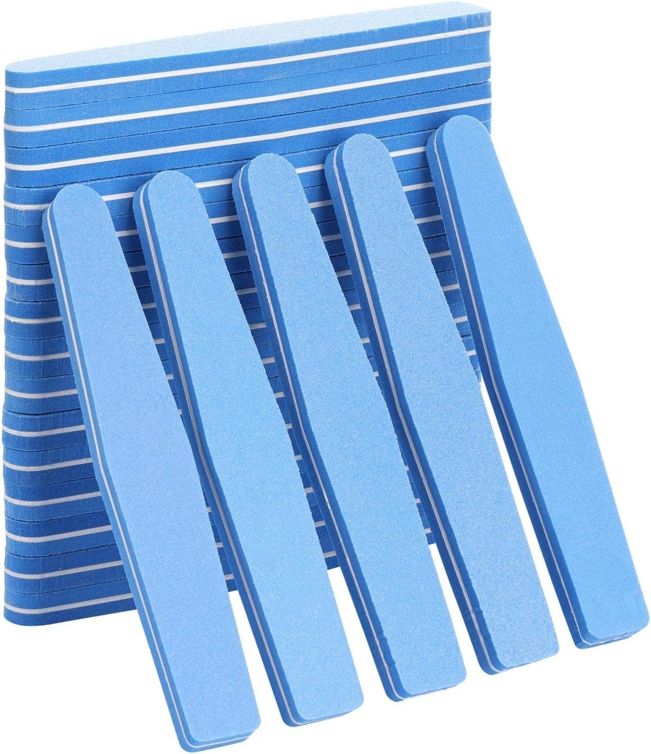 10 Pcs 100/180 Grits Nail Buffer Block Files Sponge Washable Double Sided Sanding Buffing File(Blue)