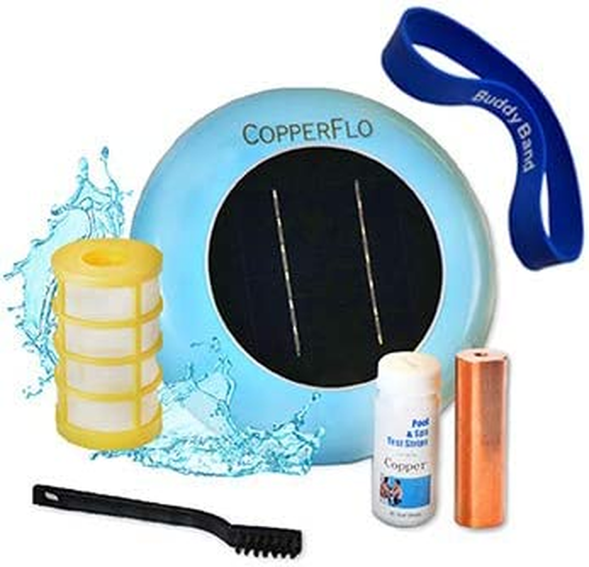 Copperflo Solar Pool Ionizer – High Capacity | Prevents Algae in Pools | Use 85% Less Chemicals | Longest Lasting Copper Anode | Salt or Chlorine Pools up to 204,000 Litre