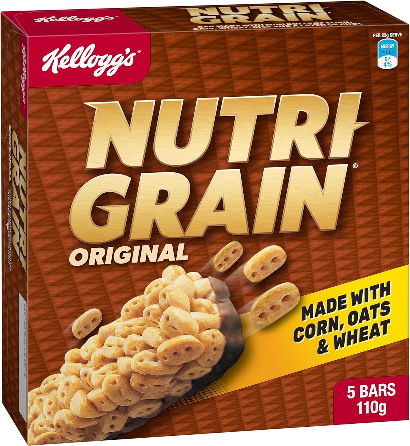 Kellogg’S Nutri-Grain Original Cereal Snack Bars, 5 X 22G