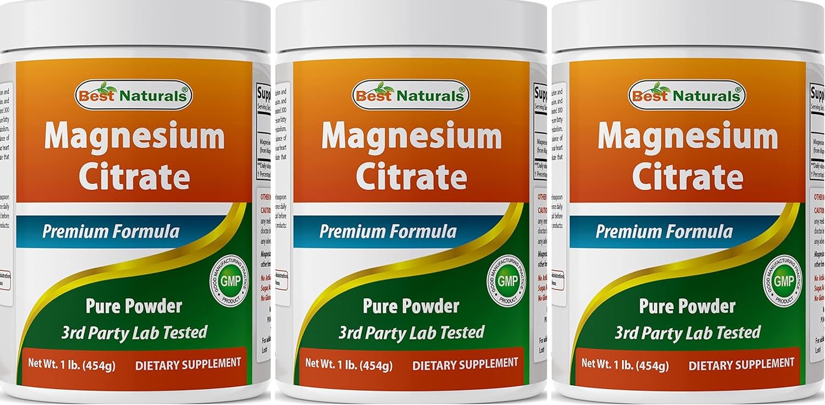 Best Naturals Magnesium Citrate Powder 1 Pound (1 LB (Pack of 3))