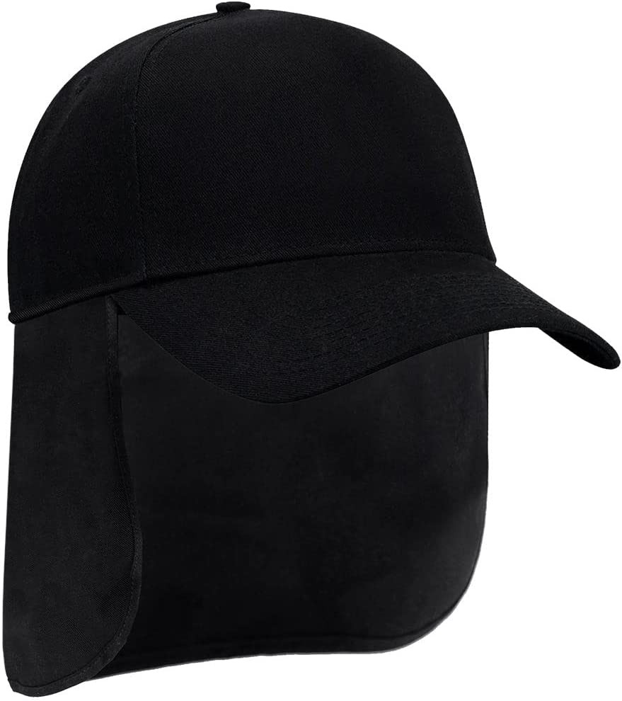 Bad Workwear Legionnaires Sun Hat with UPF50+ – Ultimate Sun Protection, Breathable Brushed Cotton, Ventilated Design – Black