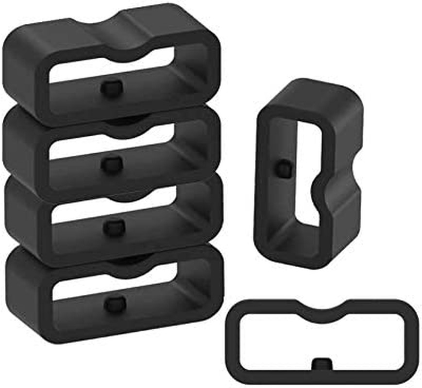 6-Pack Fastener Rings Intended for Garmin Vivosmart 4/Vivofit 4/Vivofit 3/Vivofit Jr/Vivofit Jr 2/Vivofit Jr 3 Band Keeper, Silicone Replacement Watch Band Loop/Holder/Retainer