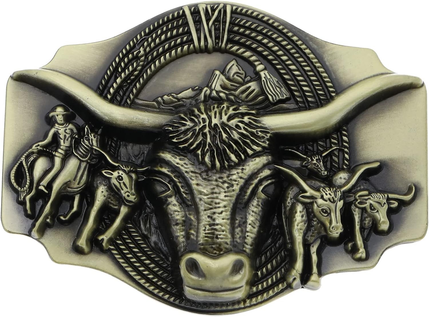 Bull Belt Buckle Western Cowboy Belt Buckle Bull Belt Clasp Men Belt Fastener for 3.8Cm Width Snap Belt Men Belt Decorative Accessories