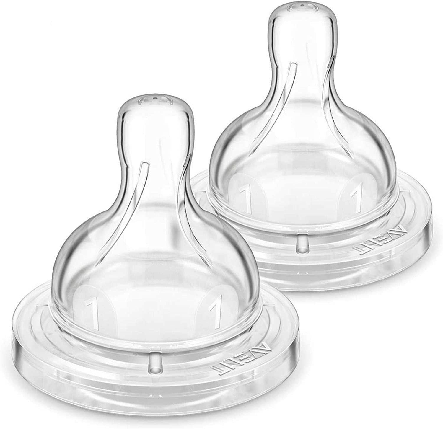 Philips Avent Anti-Colic Teats – 0Month+ Newborn Flow – Soft Silicone Bottle Feeding Nipple – BPA Free – 2-Pack – SCF631/27