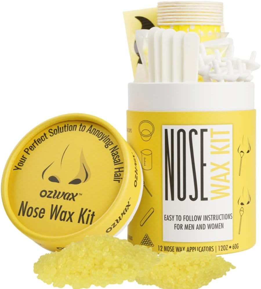 OZWAX Nose Wax Kit Men – Gentle Nose Hair Wax – Nose Wax Kit for Women – Perfect Wax Nose Hair Removal Kit Includes Safe Nose Wax Sticks and Ear Hair Waxing Kit