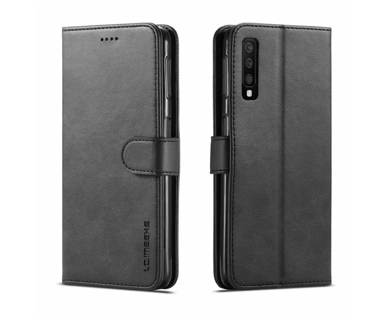 For Samsung Galaxy A11 Premium Leather Wallet Flip Case – Classic Black