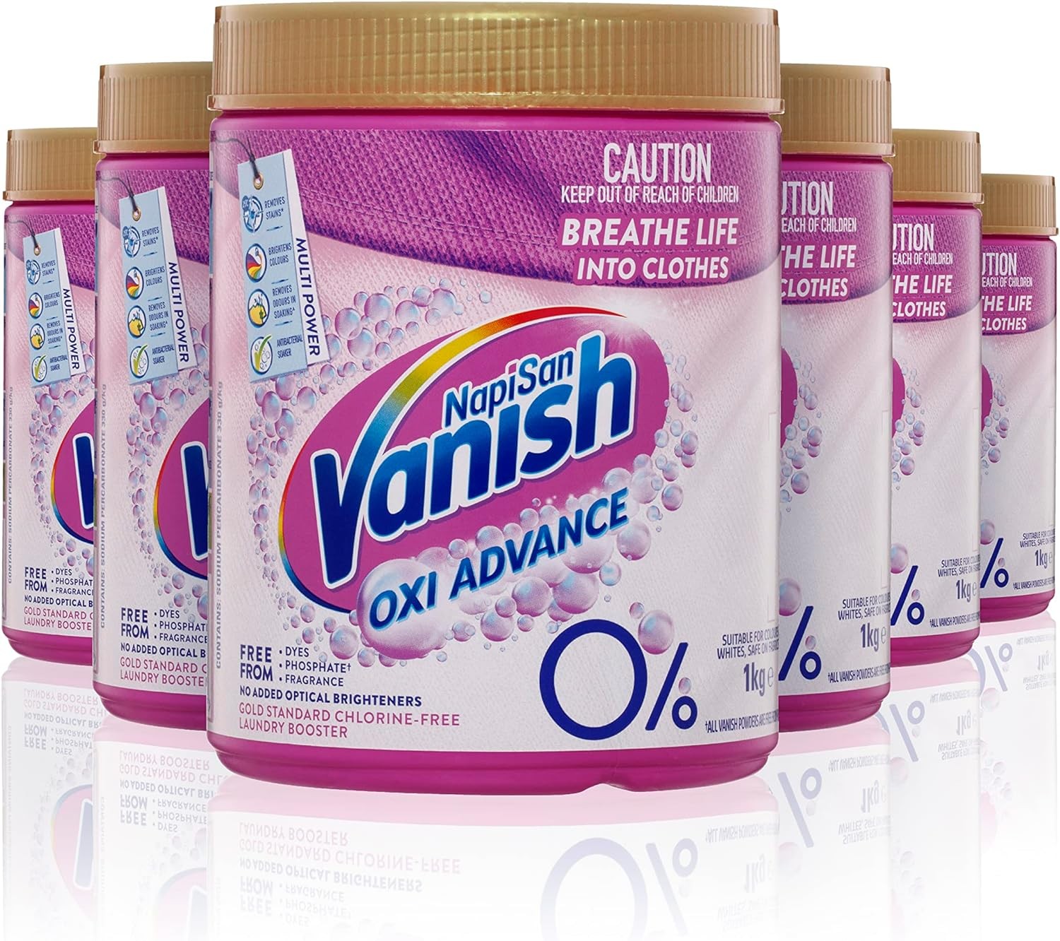 Vanish 0% Fabric Stain Remover Powder 1 Kg (Pack of 6)