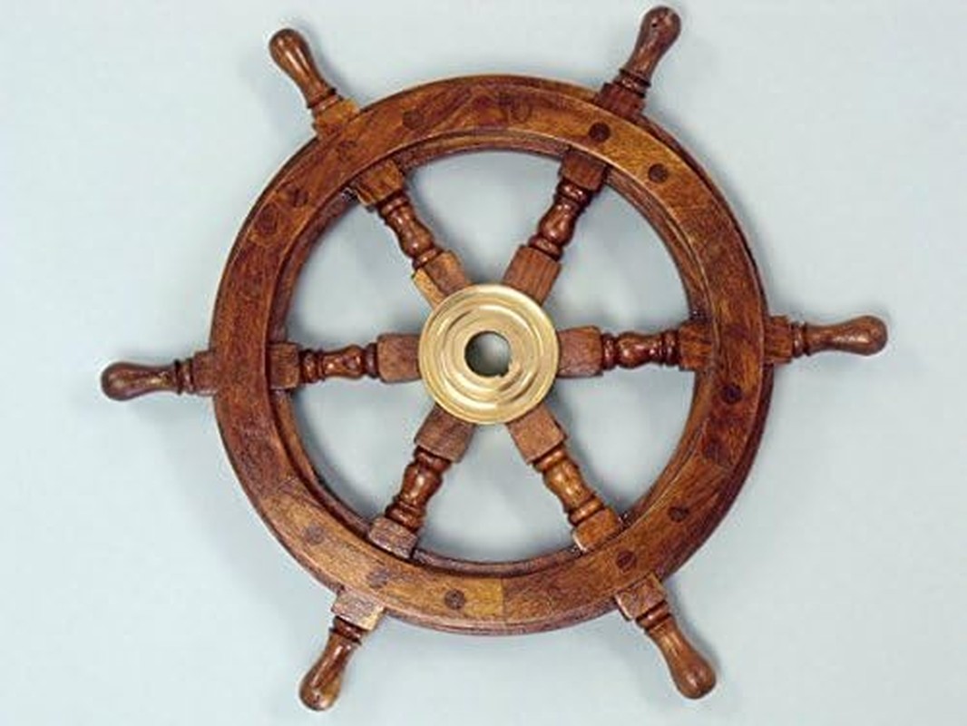 Sailor’S Ship Wheel 12 Wooden and Brass – Nauticalmart