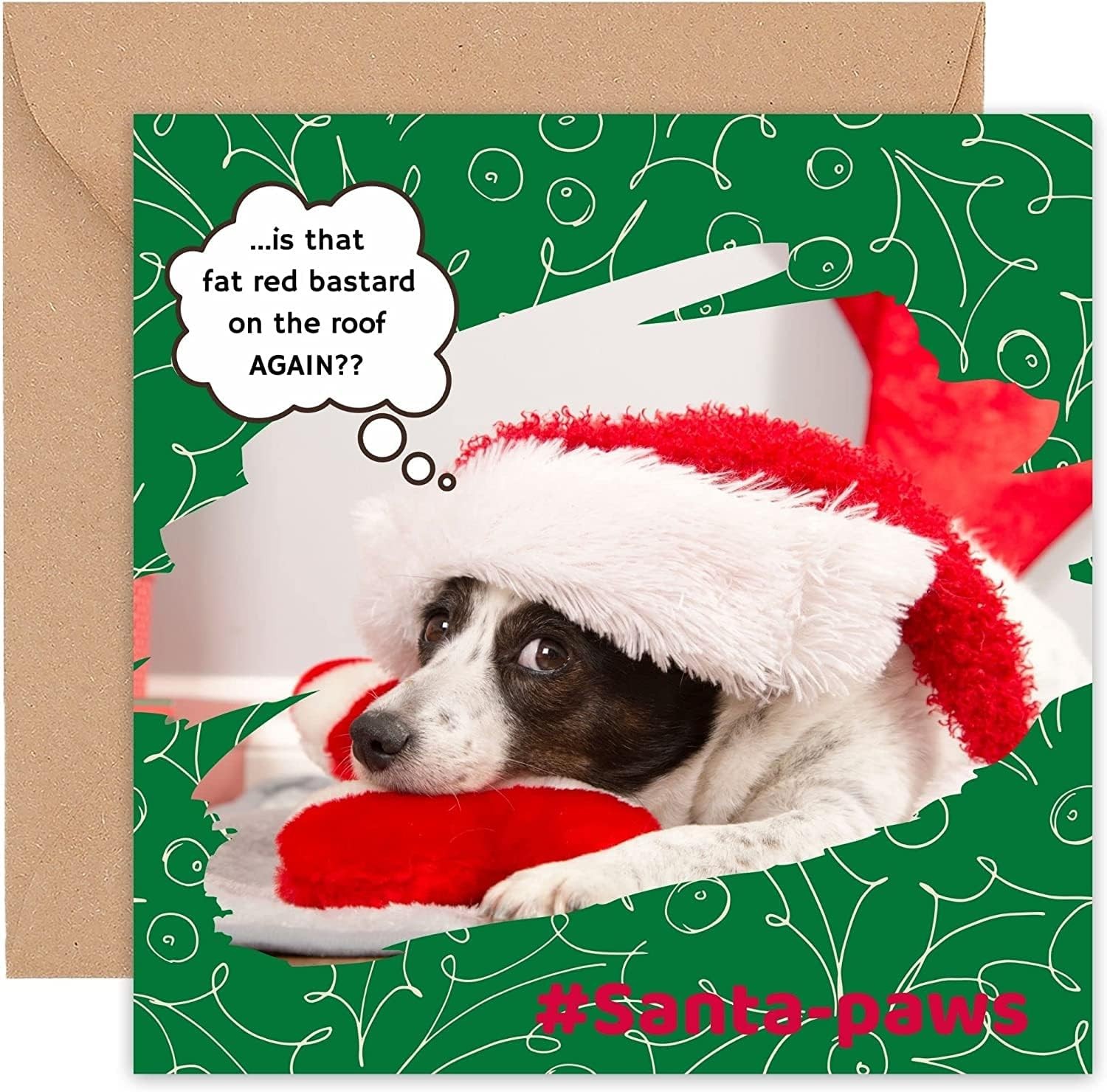 Felbridge Studio – Funny Dog Christmas Card – Xmas Cards for Husband Wife Son Daughter Brother Sister Girlfriend Boyfriend Grandson Family – Doggie Pup – Luxury Gift Humorous Present – 14Cm