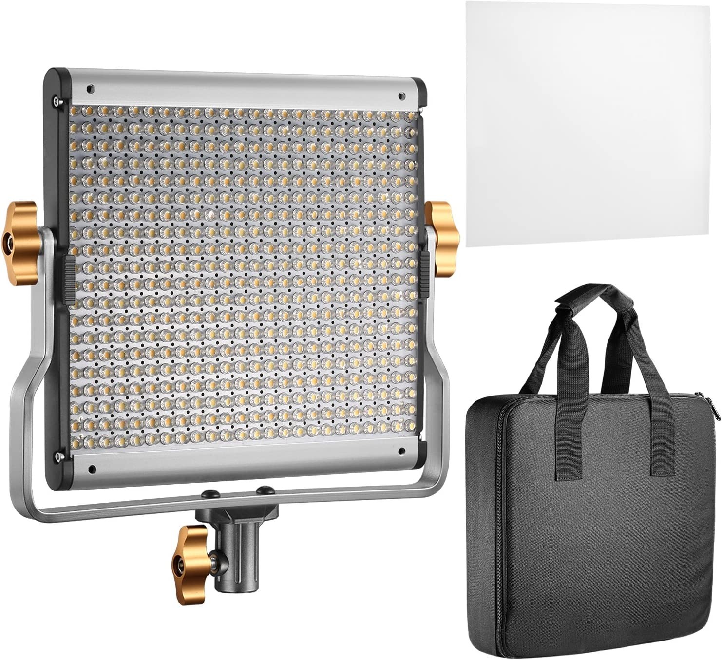 Neewer Dimmable Bi-Color LED with U Bracket Professional Video Light for Studio, Youtube Outdoor Video Photography Lighting Kit, Durable Metal Frame, 480 LED Beads, 3200-5600K, CRI 96+