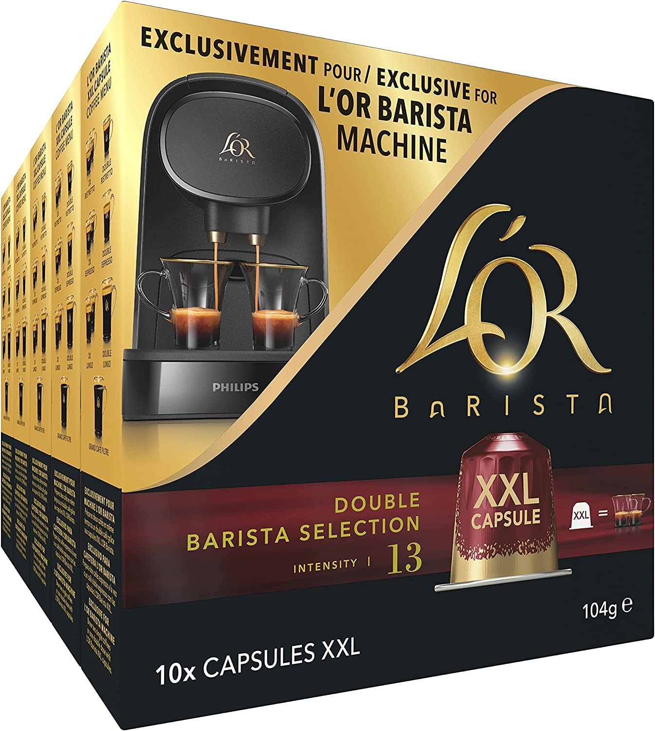 L’OR Espresso BARISTA Double Selection Intensity 13 Coffee Capsules – Exclusive for L’OR BARISTA Coffee Machines (5X10Pk, 50 Total Count)