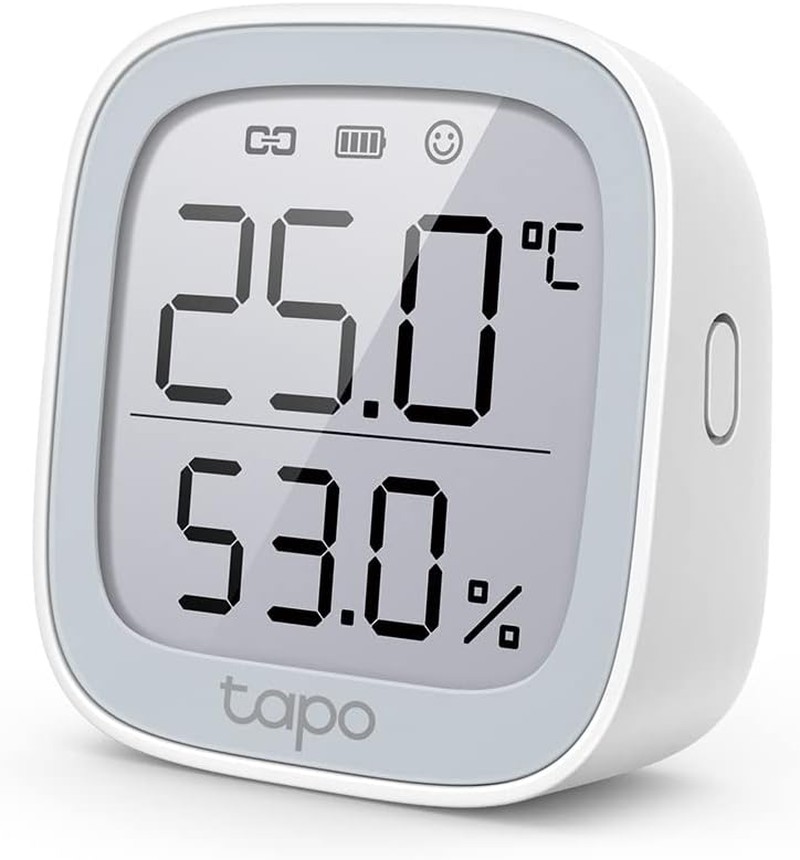 Tp-Link Tapo Smart Temperature & Humidity Monitor, Real-Time & Accurate, E-Ink Display, Free Data Storage, Instant App Notification, Hub Required (Tapo T315)