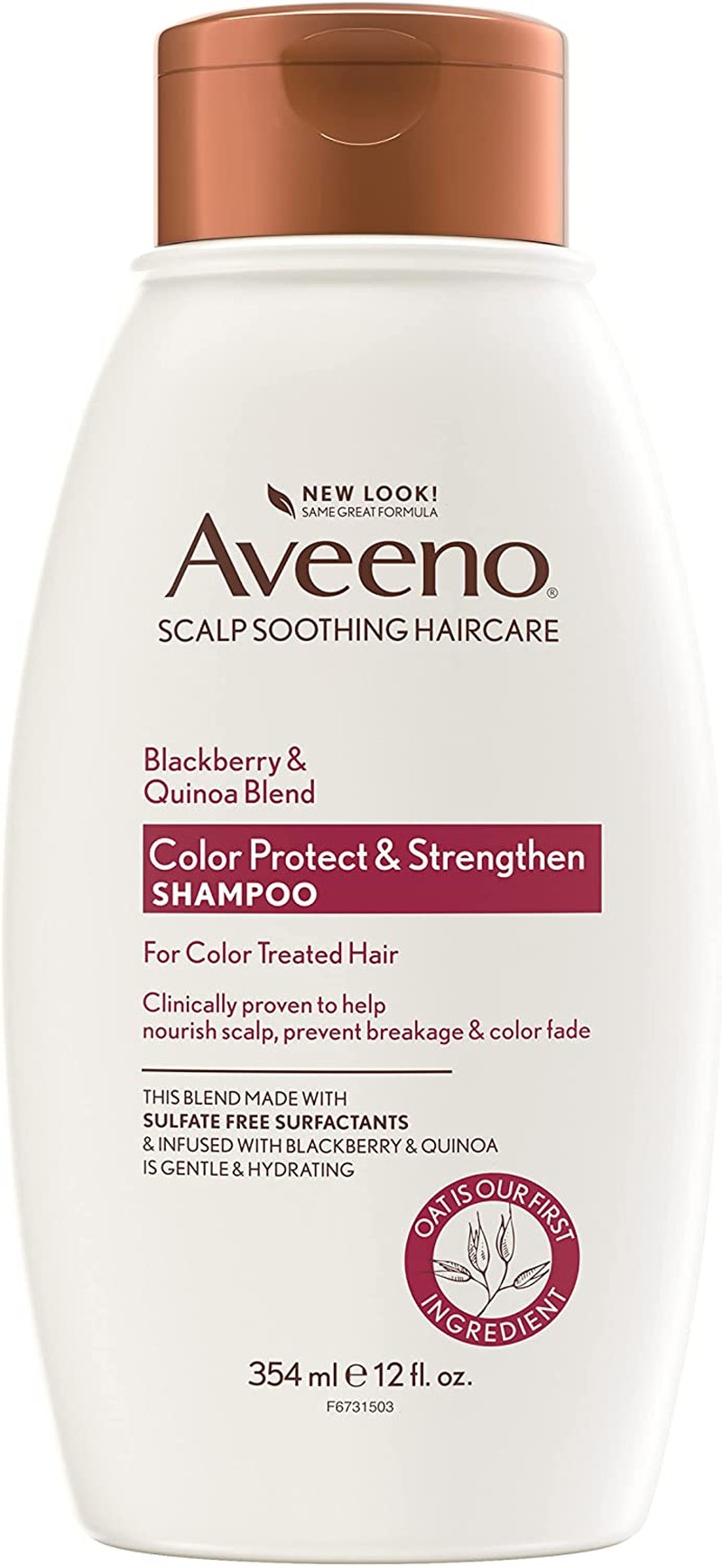 Aveeno Blackberry & Quinoa Strengthening Shampoo for Colour Treated Hair 354Ml (Packaging May Vary)