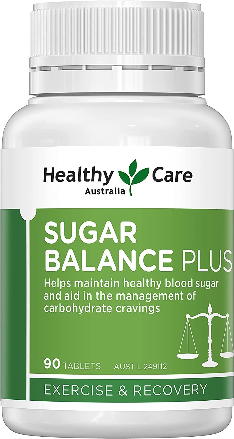 Healthy Care Sugar Balance – 90 Tablets, Light Green | Maintains Healthy Blood Sugar and Aids in Management of Carbohydrate Cravings