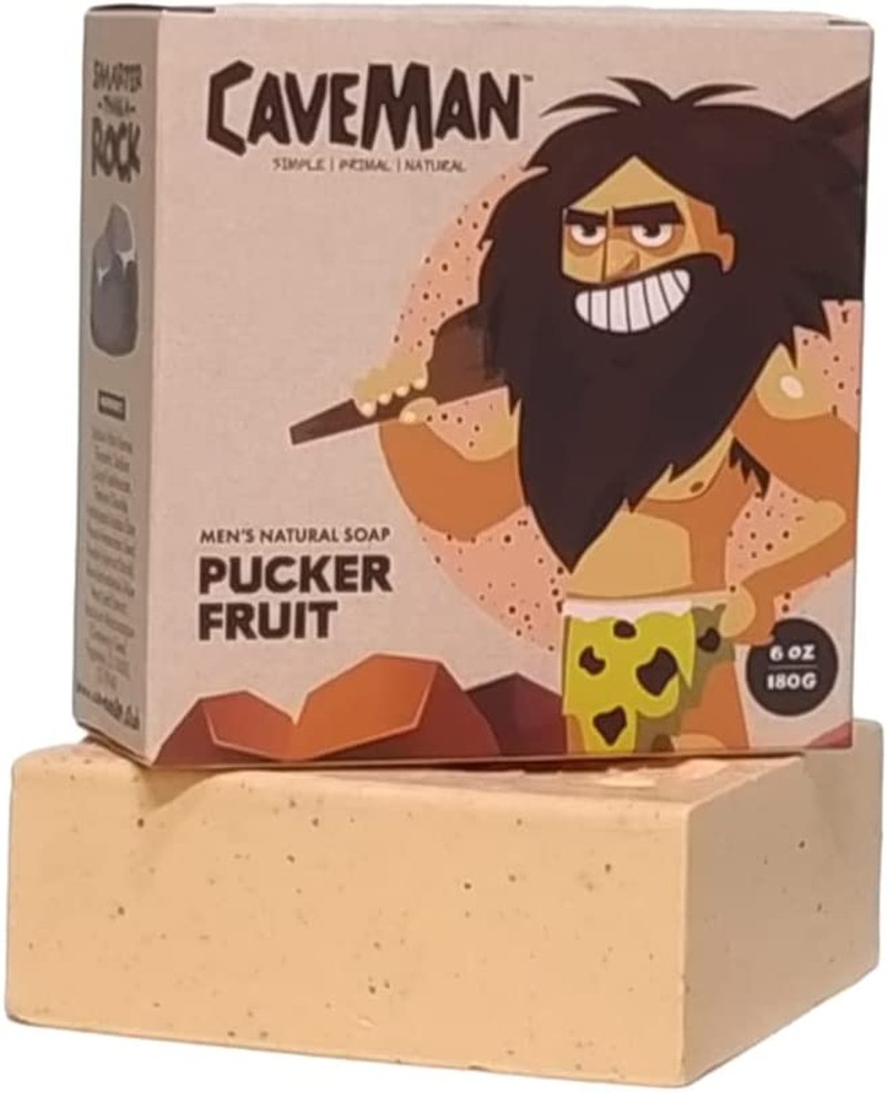 Caveman Invigorating Men’S Natural Soap: Pucker Fruit with Apricot & Cranberry Seeds (180G)