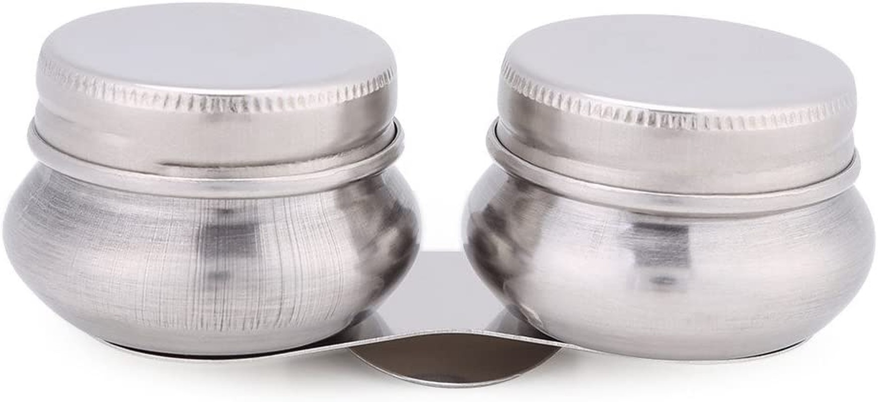 Stainless Steel Double Palette Cup with Clip and Lid, Oil Paint Megilp Turpentine Solvent Container with Lid, Artists Painting Supplies