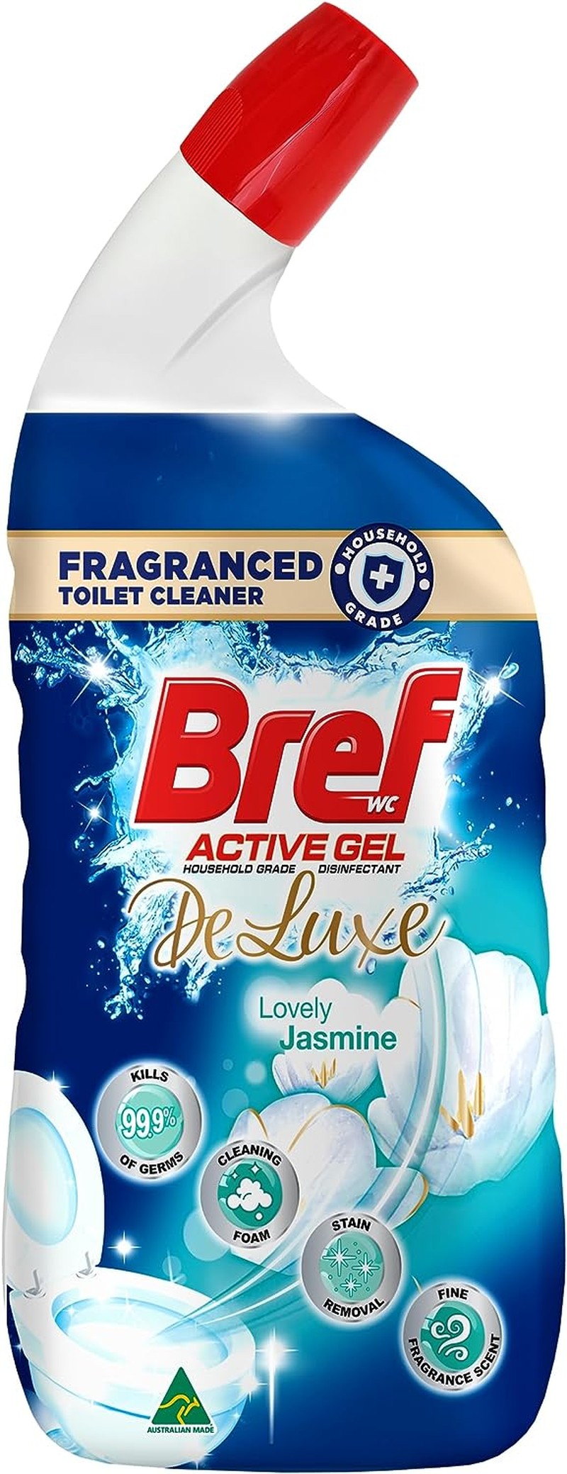 Bref Deluxe Active Gel Lovely Jasmine Toilet Cleaner 600Ml