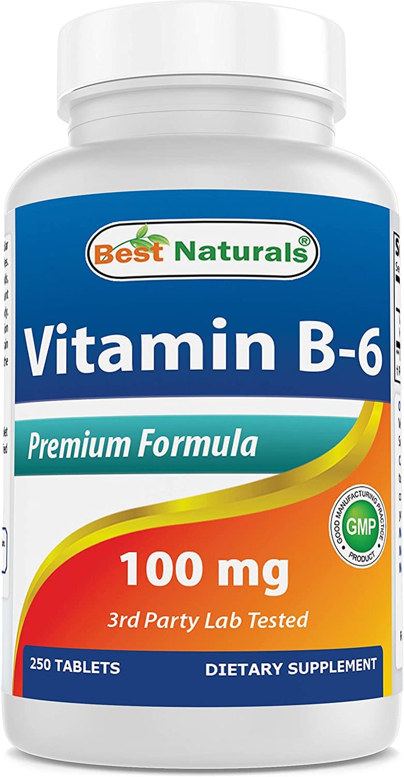 Best Naturals Vitamin B6 Tablet, 100 Mg, 250 Count