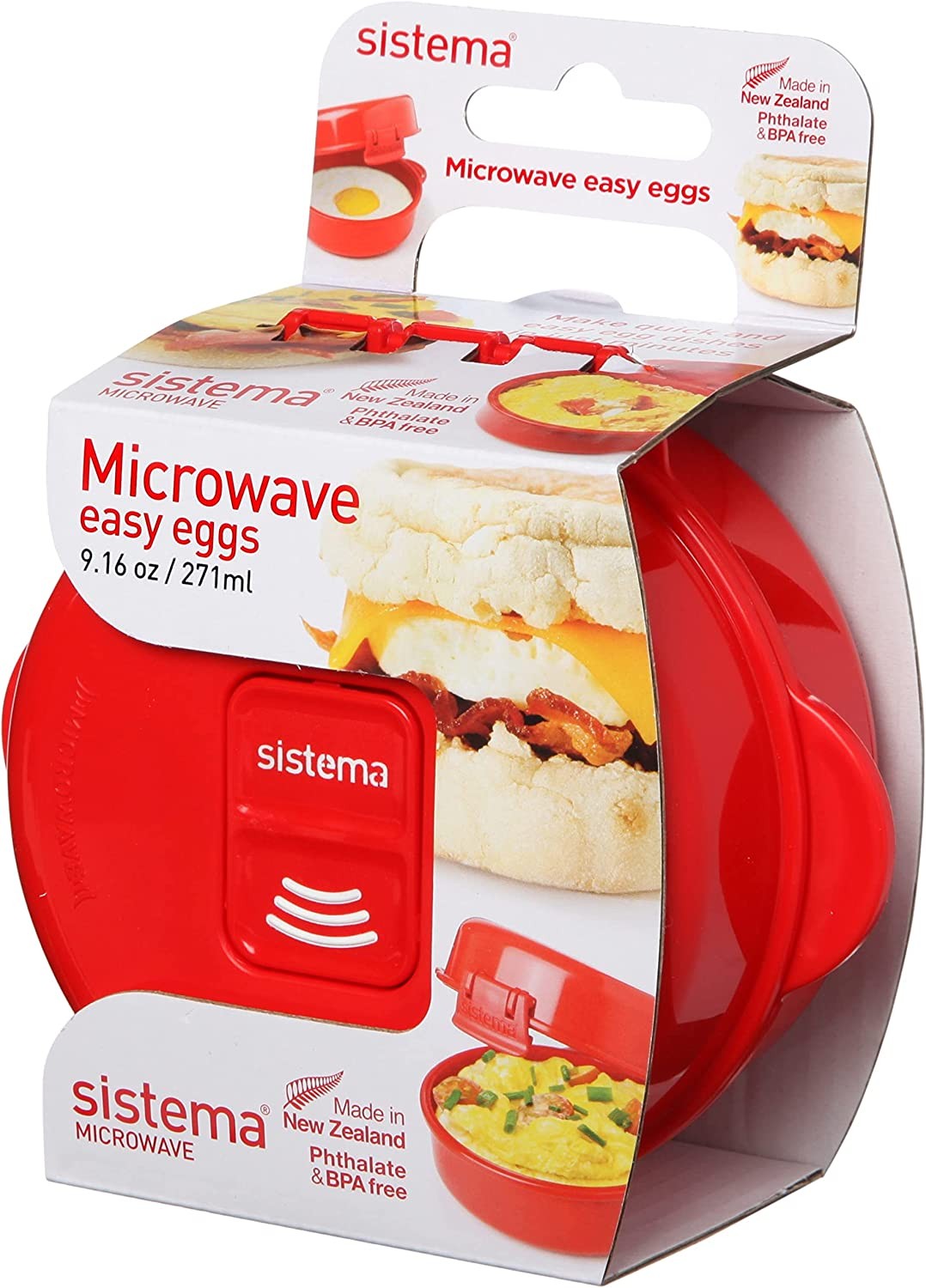 Sistema 1117 Easy Eggs Microwave Cookware, Red