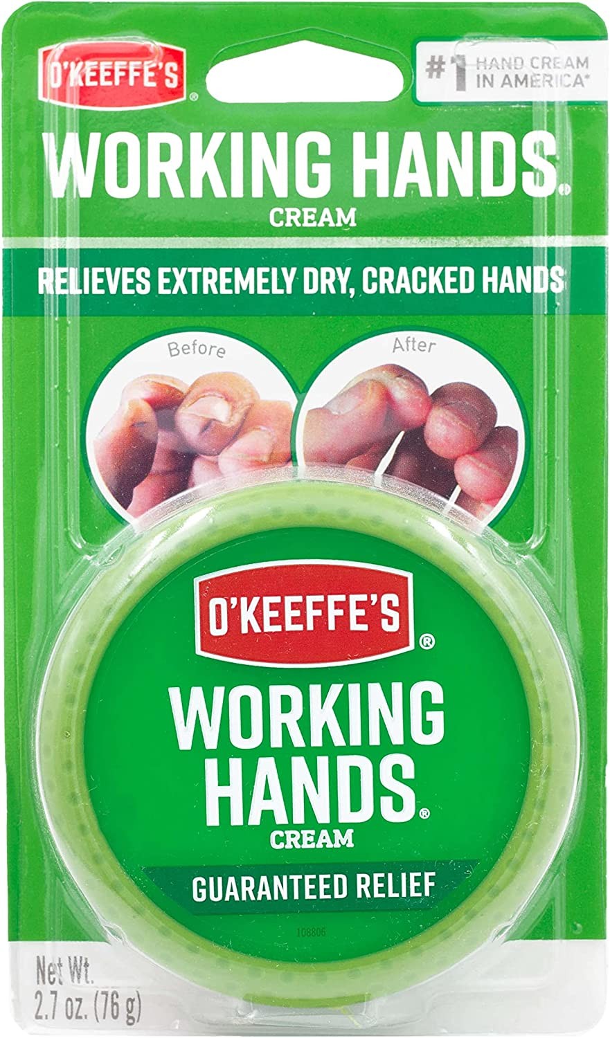 O’Keeffe’S Working Hands Hand Cream, Extremely Dry Cracked Hands, Relieves and Repairs, Boosts Moisture Levels, 76G/2.7Oz Jar, (Pack of 1) 22300