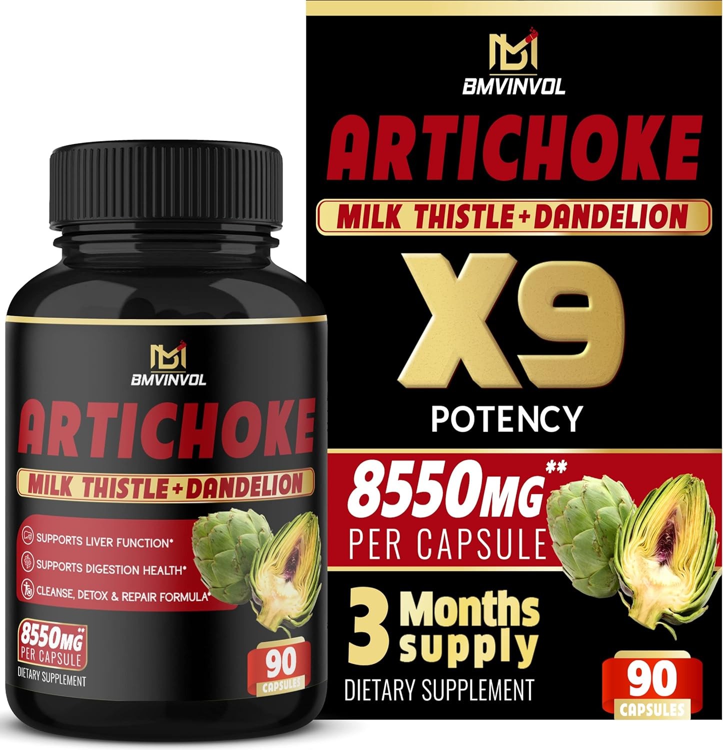 Artichoke 90 Capsules 𝟖𝟓𝟓𝟎𝐦𝐠 Liver 𝐂𝐥𝐞𝐚𝐧𝐬𝐞 Detox W. 𝐀𝐫𝐭𝐢𝐜𝐡𝐨𝐤𝐞, 𝐌𝐢𝐥𝐤 𝐓𝐡𝐢𝐬𝐭𝐥𝐞, 𝐃𝐚𝐧𝐝𝐞𝐥𝐢𝐨𝐧 – Liver Support – 𝟑 𝐌𝐨𝐧𝐭𝐡 Supply