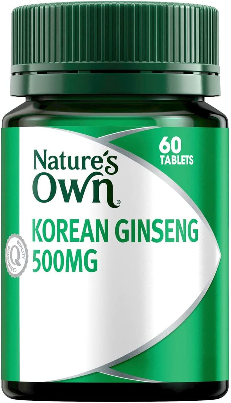 Nature’S Own Korean Ginseng 500Mg Tablets 60 – Supports Physical Stamina, Endurance & Stress Response – Decreases Mental Fatigue and Relieves Tiredness