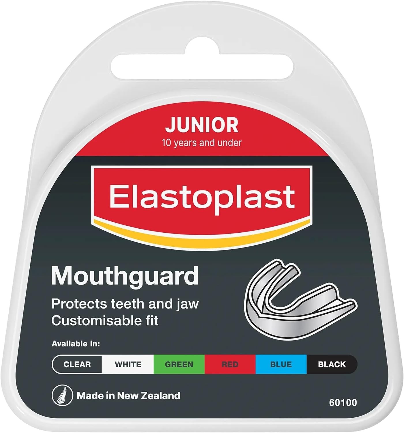 Elastoplast Mouthguard, for Juniors 10 Years and Younger, Clear Thermoplastic Material, Helps Prevent Injury and Moulds to Your Mouth, BPA and Latex Free Mouth Guard – 6 Pack Assorted Colours