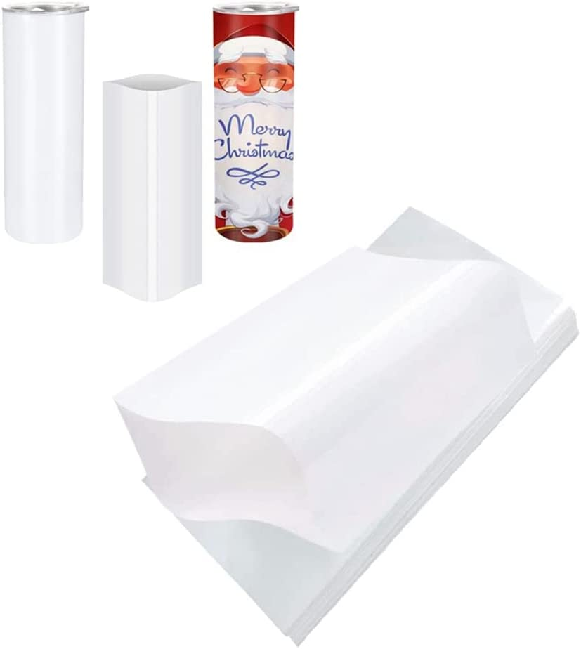 Oidnvay 100 Pieces Sublimation Shrink Wrap Sleeves 5X10 Inch White Bag for 567G Tight Tumblers, Heat Transfer Shrink Film