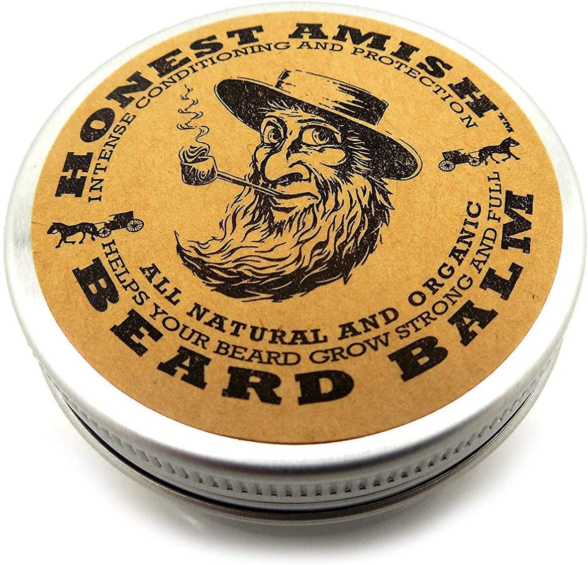 Honest Amish Beard Balm Leave-In Conditioner – Made with Only Natural and Organic Ingredients – 2 Ounce Tin