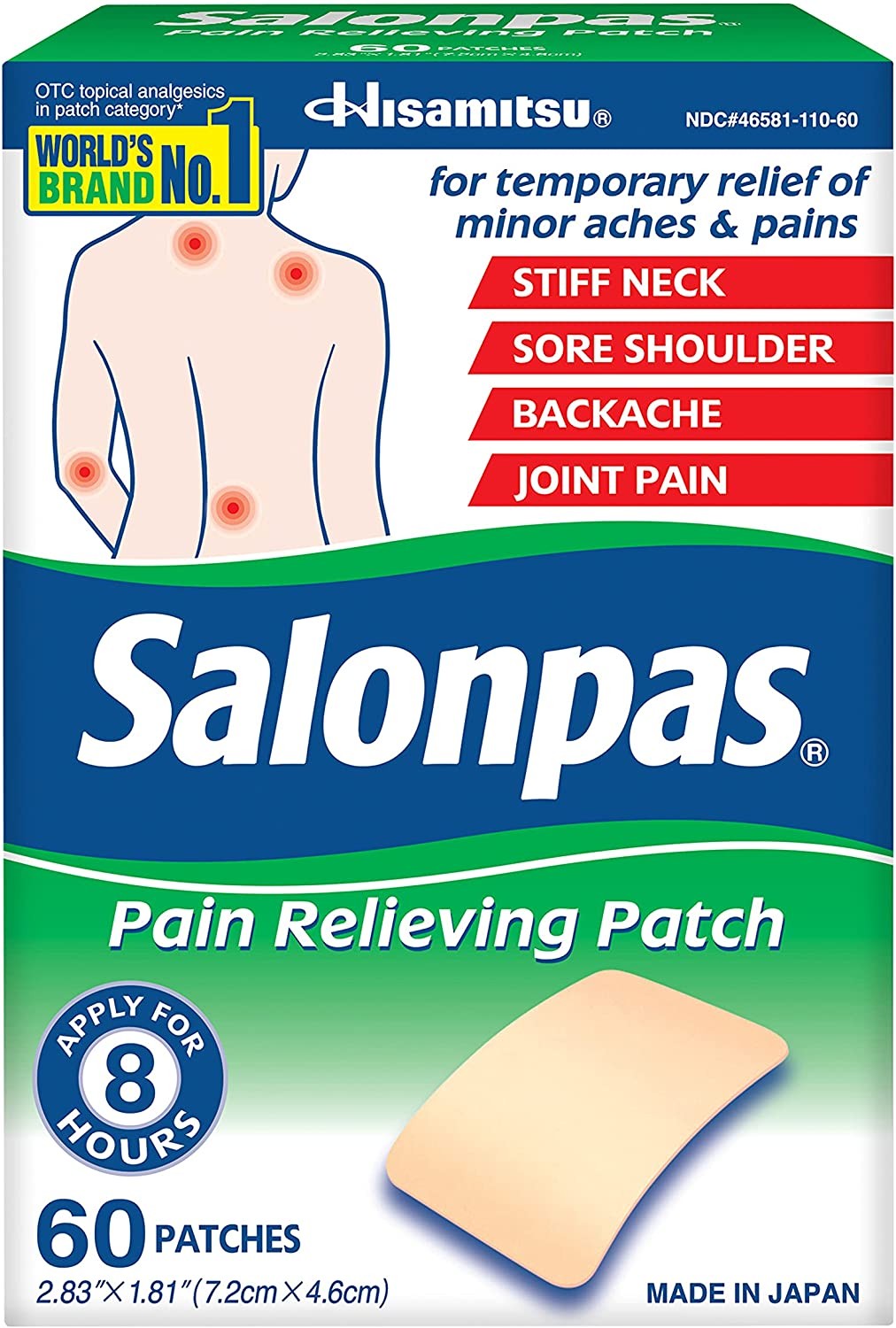 Salonpas Pain Relieving Patches, 60 Count