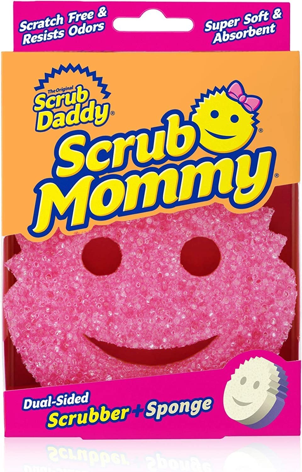 Scrub Daddy Scrub Mommy Dual Sided Scrubber + Sponge, Pink