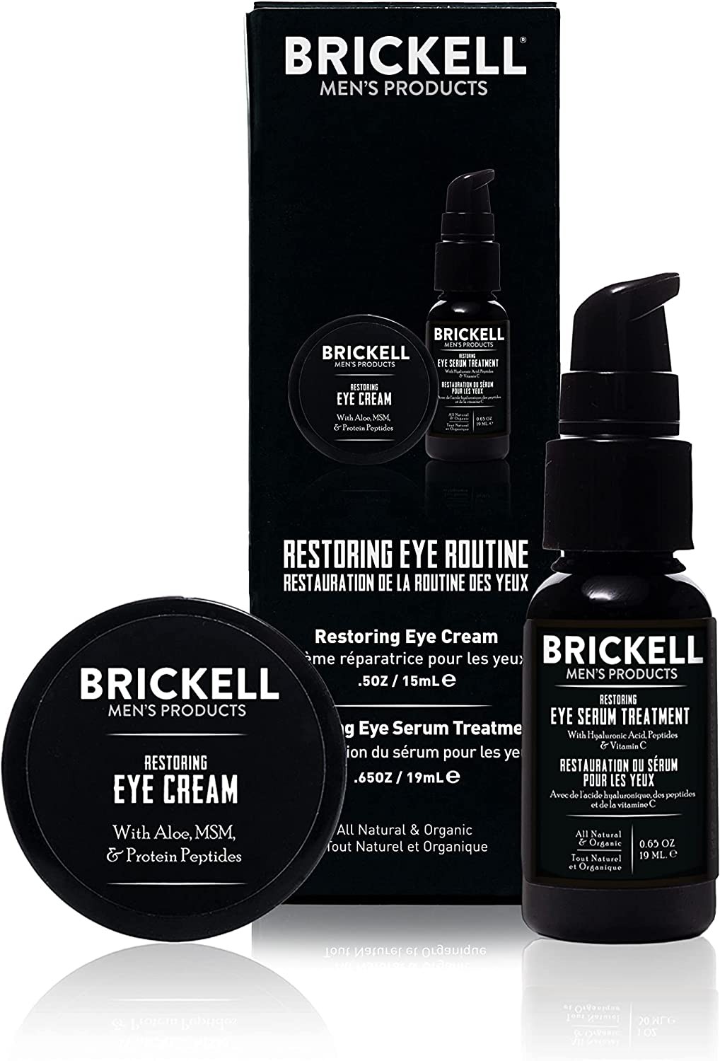 Brickell Men’S Restoring Eye Routine for Men, Eye Serum and Eye Cream for Men, Natural and Organic, Unscented