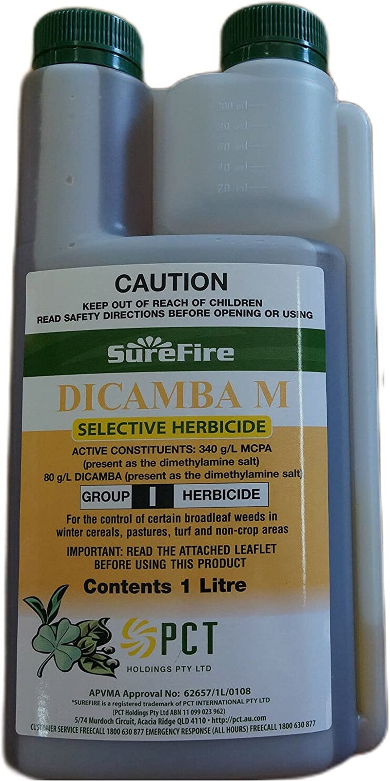 Surefire Dicamba M Selective Herbicide Weed Killer 1 Litre