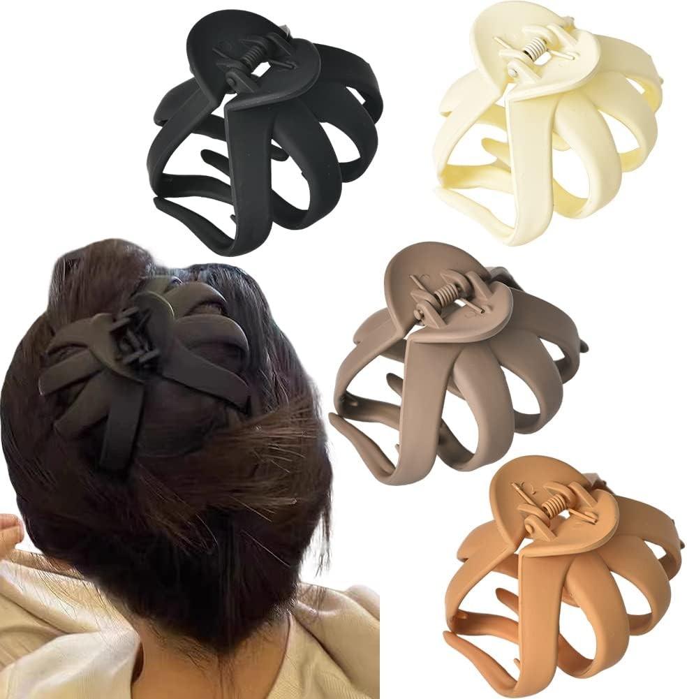 Large Hair Claw Clips for Women Girls Non Slip Octopus Hair Clip Acrylic Hair Barrettes for Women’S Hair Styling Cute Clips for Hair Accessories Strong Hold Hair Catch 4Pcs